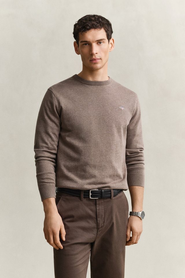Gant Rundhalspullover CLASSIC COTTON Regular fit mit Rundhalsausschnitt von Gant
