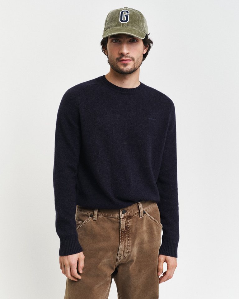 Gant Rundhalspullover WOOL BLEND C-NECK in melierter Optik von Gant