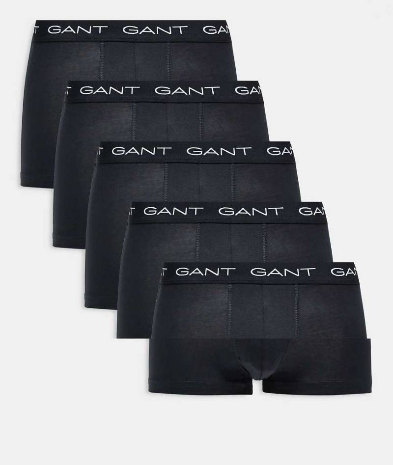 Gant - Schwarze Unterhosen mit Logobund im 5er-Pack von Gant