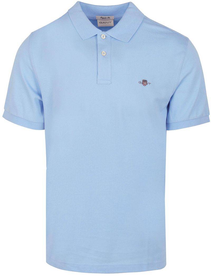 Gant Shield Piqué Poloshirt Hellblau - Größe L von Gant