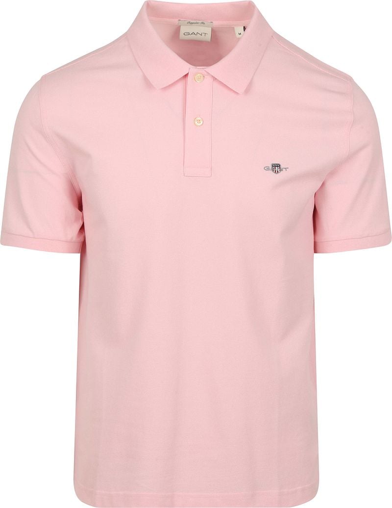 Gant Shield Piqué Poloshirt Hellrosa - Größe M von Gant