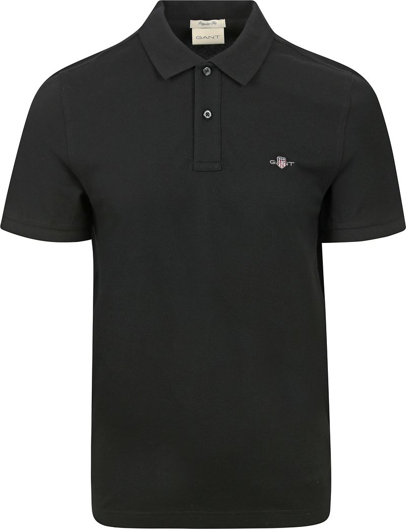 Gant Shield Piqué Poloshirt Schwarz - Größe 3XL von Gant