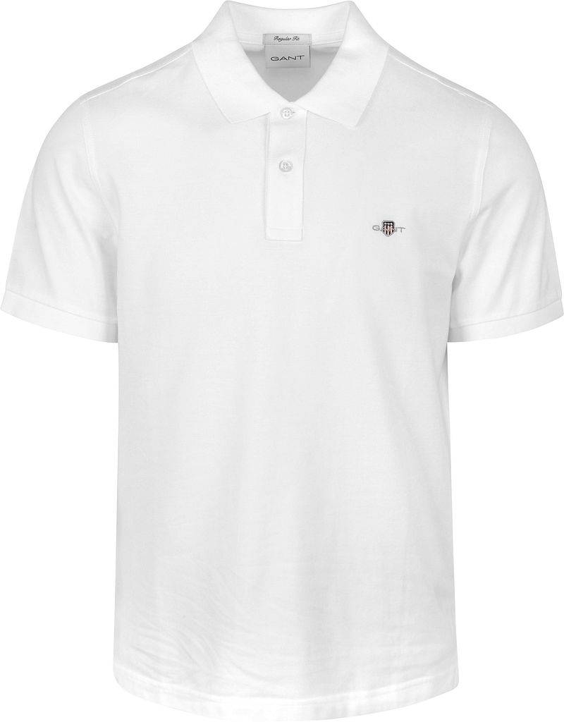 Gant Shield Piqué Poloshirt Weiß - Größe 3XL von Gant