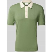 Gant Slim Fit Poloshirt mit Label-Stitching in Schilf, Größe XL von Gant