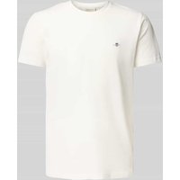 Gant Slim Fit T-Shirt mit Label-Stitching in Offwhite, Größe XXL von Gant