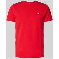 Gant Slim Fit T-Shirt mit Label-Stitching in Rot, Größe XXL von Gant