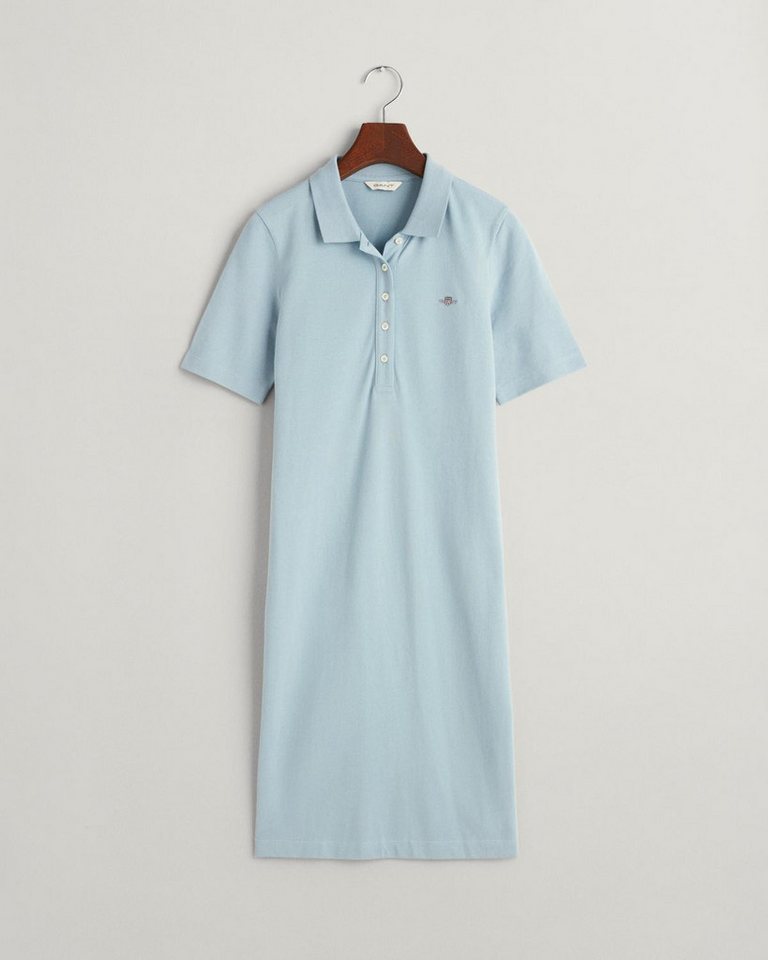 Gant Sommerkleid SLIM SHIELD SS PIQUE POLO DRESS, DOVE BLUE von Gant