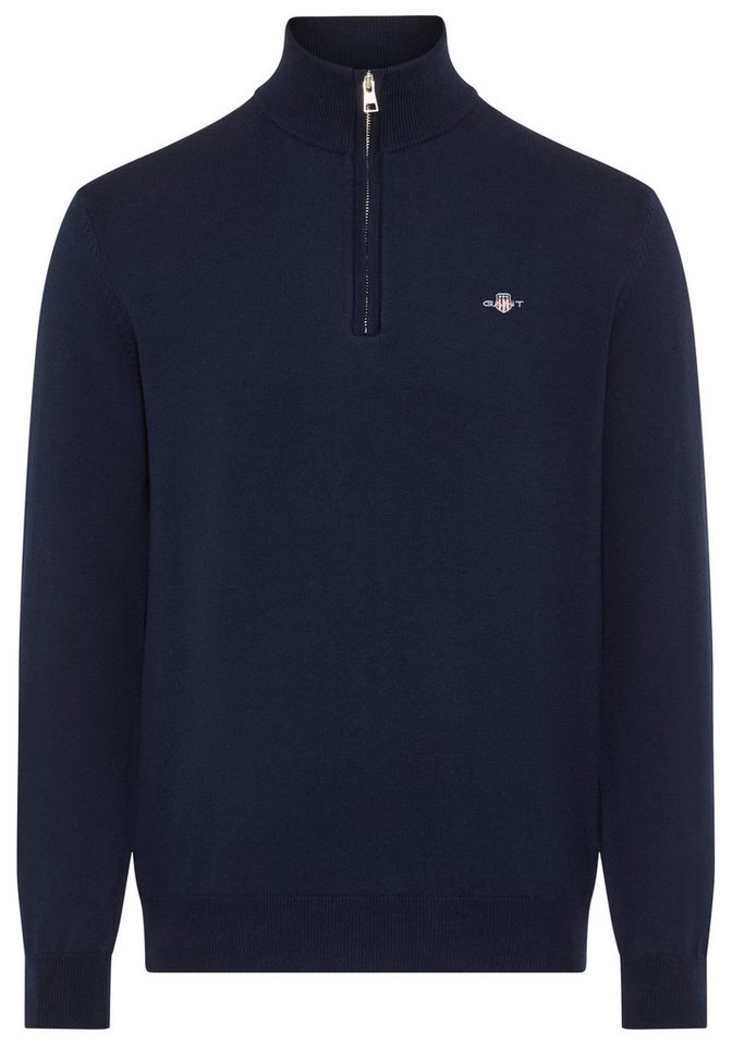 Gant Stehkragenpullover COTTON/WOLL HALF ZIP mit Rippstrick-Details, normale Passform Gant Stehkragenpullover COTTON/WOLL HALF ZIP mit Rippstrick-Details, normale Passform von Gant