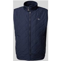 Gant Steppweste mit Stehkragen und Label-Stitching in Marine, Größe L von Gant