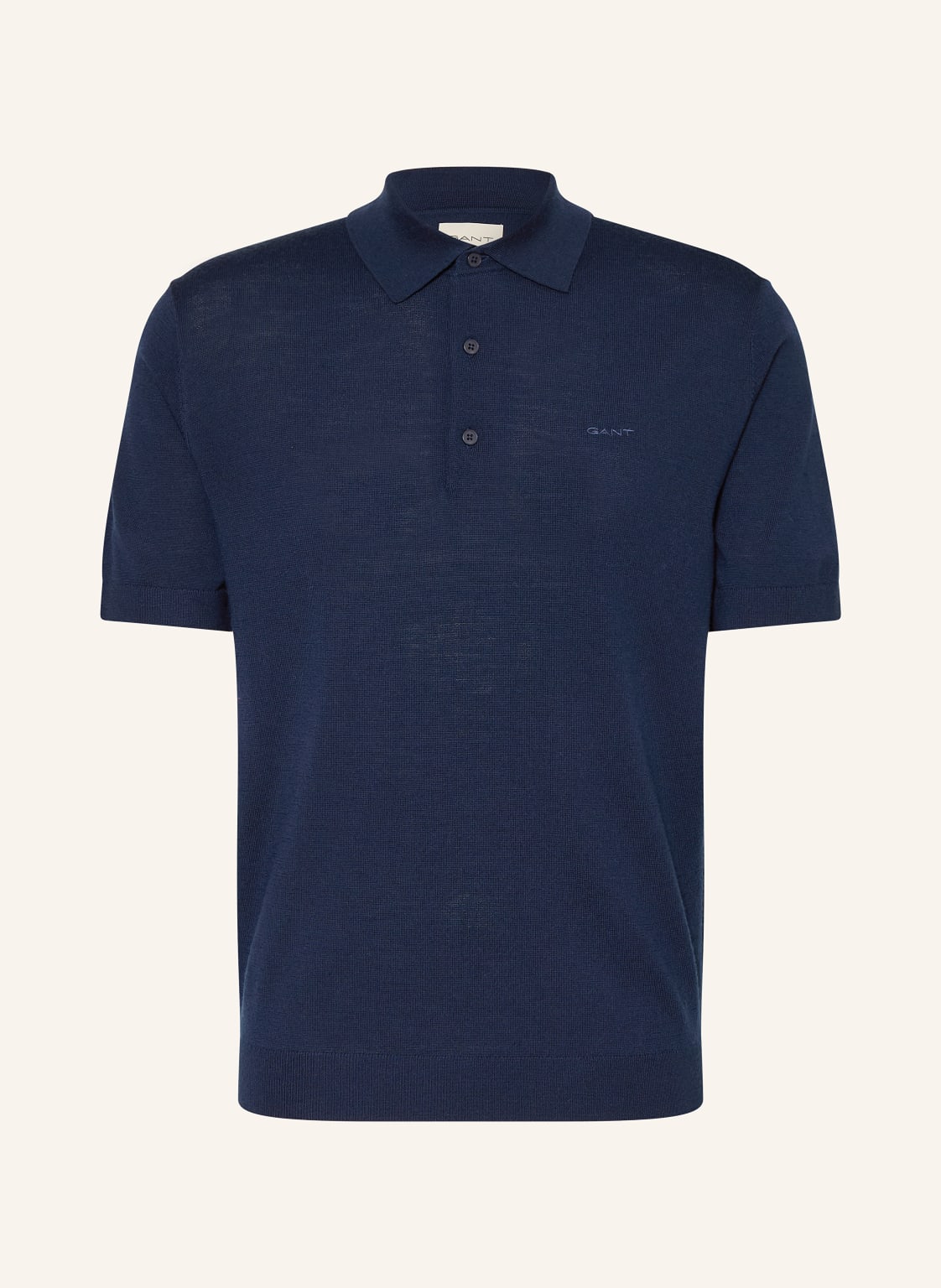 Gant Strick-Poloshirt Regular Fit Aus Merinowolle blau von Gant