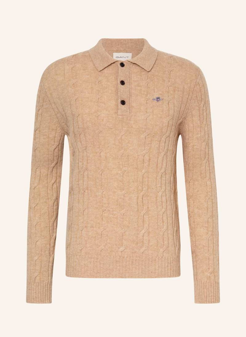 Gant Strick-Poloshirt beige von Gant