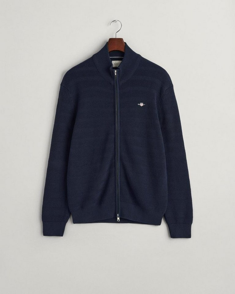 Gant Strickjacke STRIPE TEXTURED COTTON FULL ZIP von Gant