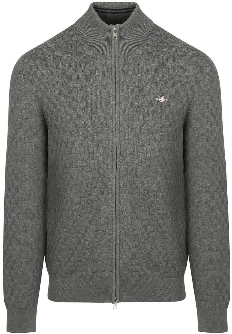 Gant Strickjacke Textur Grau - Größe L von Gant