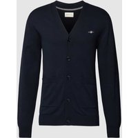 Gant Strickjacke mit Label-Stitching in Marine, Größe XXXL von Gant