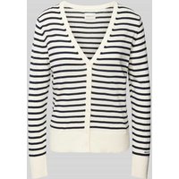 Gant Strickjacke mit Streifenmuster Modell 'FINE' in Offwhite, Größe S von Gant