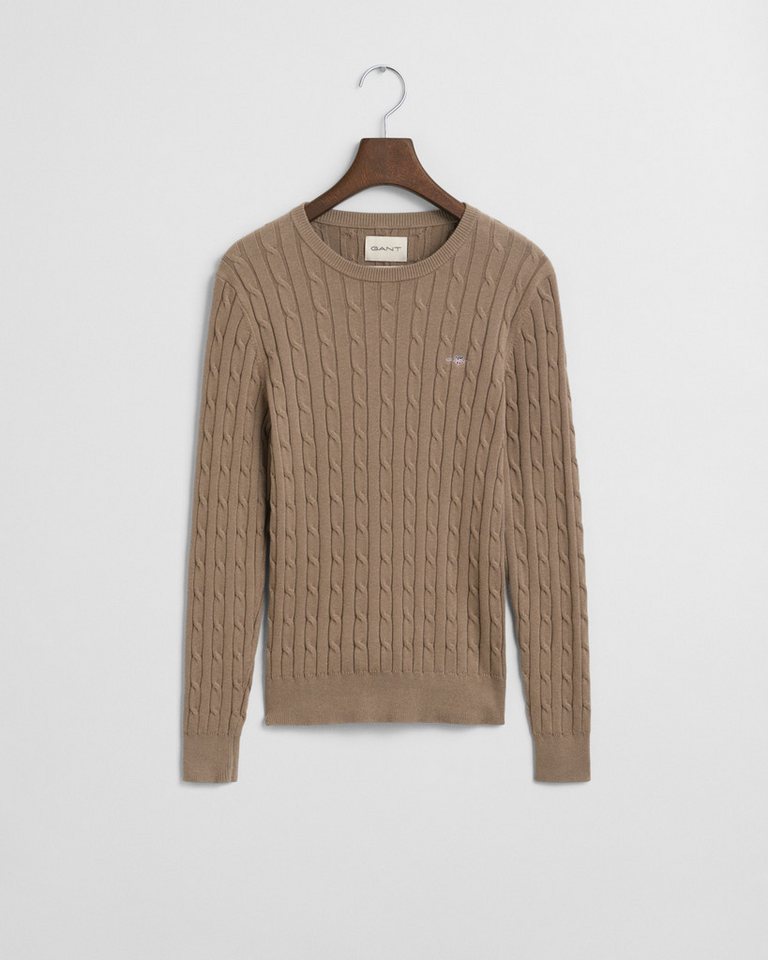 Gant Strickpullover STRETCH COTTON CABLE C-NECK mit Logostickerei auf der Brust Gant Strickpullover STRETCH COTTON CABLE C-NECK mit Logostickerei auf der Brust von Gant