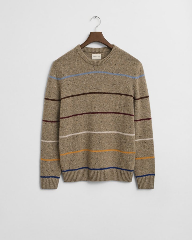 Gant Strickpullover STRIPED WOOL BLEND NEPS C-NECK von Gant