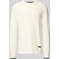 Gant Strickpullover mit Label-Patch in Offwhite, Größe L von Gant