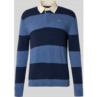 Gant Strickpullover mit Label-Stitching in Dunkelblau, Größe L von Gant