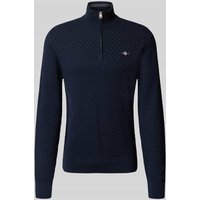 Gant Strickpullover mit Label-Stitching in Dunkelblau, Größe XXXL von Gant