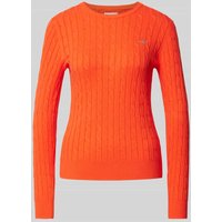 Gant Strickpullover mit Label-Stitching in Koralle, Größe S Gant Strickpullover mit Label-Stitching in Koralle, Größe S von Gant
