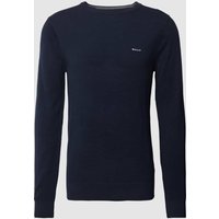 Gant Strickpullover mit Label-Stitching in Marine, Größe 4XL von Gant