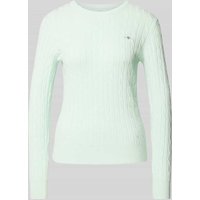 Gant Strickpullover mit Label-Stitching in Mint, Größe XXL von Gant