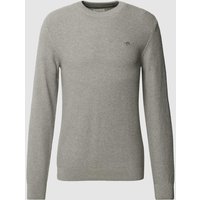 Gant Strickpullover mit Label-Stitching in Mittelgrau Melange, Größe XXL von Gant
