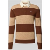 Gant Strickpullover mit Label-Stitching in Sand, Größe XL Gant Strickpullover mit Label-Stitching in Sand, Größe XL von Gant