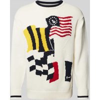 Gant Strickpullover mit Rundhalsausschnitt in Offwhite, Größe XXL von Gant