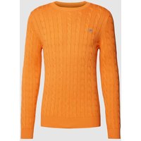 Gant Strickpullover mit Rundhalsausschnitt in Orange, Größe 4XL von Gant