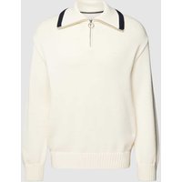 Gant Strickpullover mit Troyer-Kragen in Offwhite, Größe XXXL von Gant