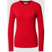 Gant Strickpullover mit Zopfmuster in Rot, Größe S von Gant