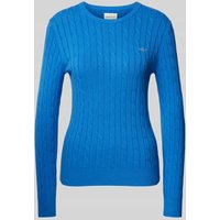 Gant Strickpullover mit gerippten Abschlüssen in Royal, Größe S von Gant