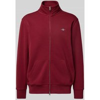Gant Sweatjacke mit Label-Stitching in Bordeaux, Größe XXL von Gant