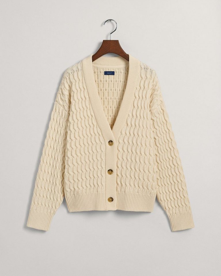 Gant Sweatshirt COTTON TEXTURE V-NECK CARDIGAN von Gant