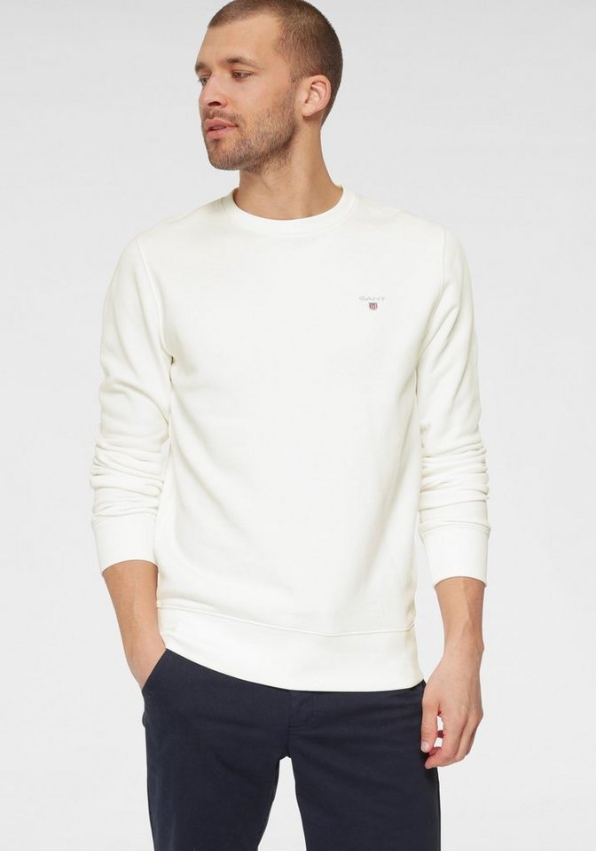 Gant Sweatshirt ORIGINAL C-NECK SWEAT mit Rippbündchen an Saum und Ärmel von Gant