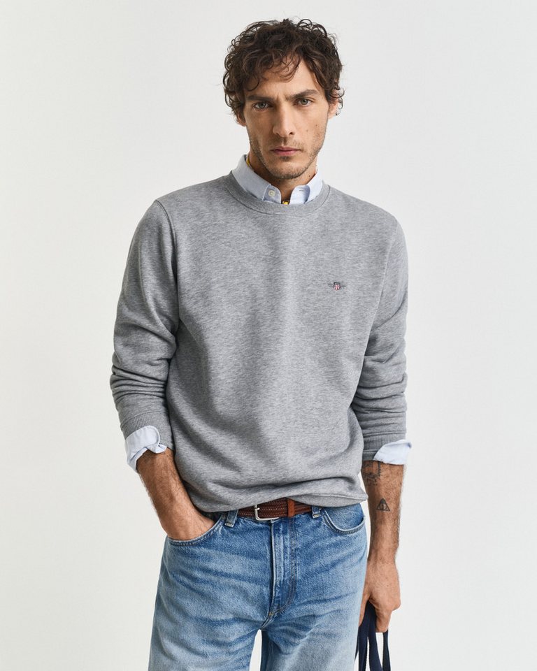 Gant Sweatshirt REG SHIELD C-NECK SWEAT mit Logostickerei auf der Brust von Gant