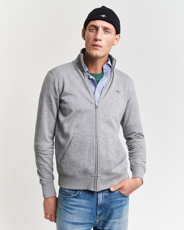 Gant Sweatjacke REG SHIELD FULL ZIP SWEAT mit Logostickerei auf der Brust von Gant