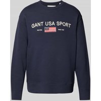 Gant Sweatshirt mit Label-Stitching in Marine, Größe XXL von Gant