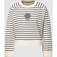 Gant Sweatshirt mit Streifenmuster in Offwhite, Größe L von Gant