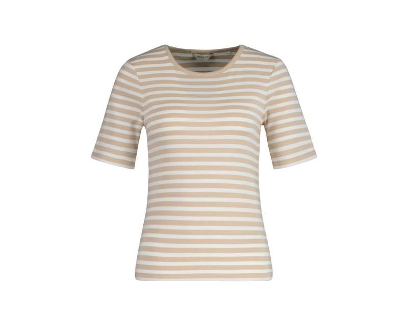 Gant T-Shirt 4203493 Damen T-Shirt gerippt aus Baumwolle mit Stretch von Gant