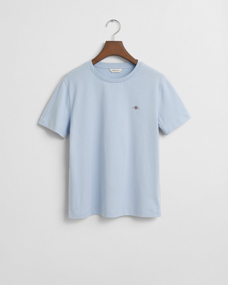 Gant T-Shirt REG SHIELD KA T-SHIRT mit einer kleinen aufgestickten Wappen-Grafik auf der Brust von Gant