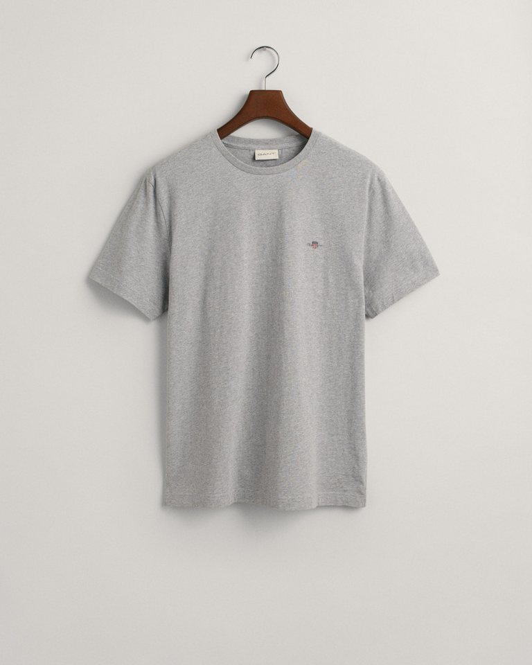 Gant T-Shirt REG SHIELD SS T-SHIRT, GREY MELANGE von Gant