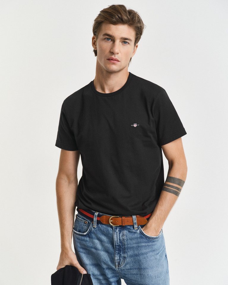 Gant T-Shirt SLIM SHIELD SS T-SHIRT mit Logostickerei auf der Brust von Gant