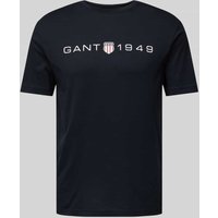 Gant T-Shirt mit Label-Print in Black, Größe XXXL von Gant