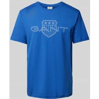 Gant T-Shirt mit Label-Print in Blau, Größe M von Gant