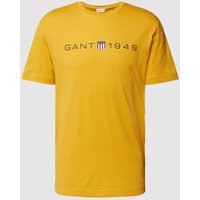 Gant T-Shirt mit Label-Print in Gelb, Größe XL von Gant