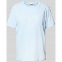 Gant T-Shirt mit Label-Print in Hellblau, Größe XXL Gant T-Shirt mit Label-Print in Hellblau, Größe XXL von Gant