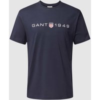 Gant T-Shirt mit Label-Print in Marine, Größe M von Gant